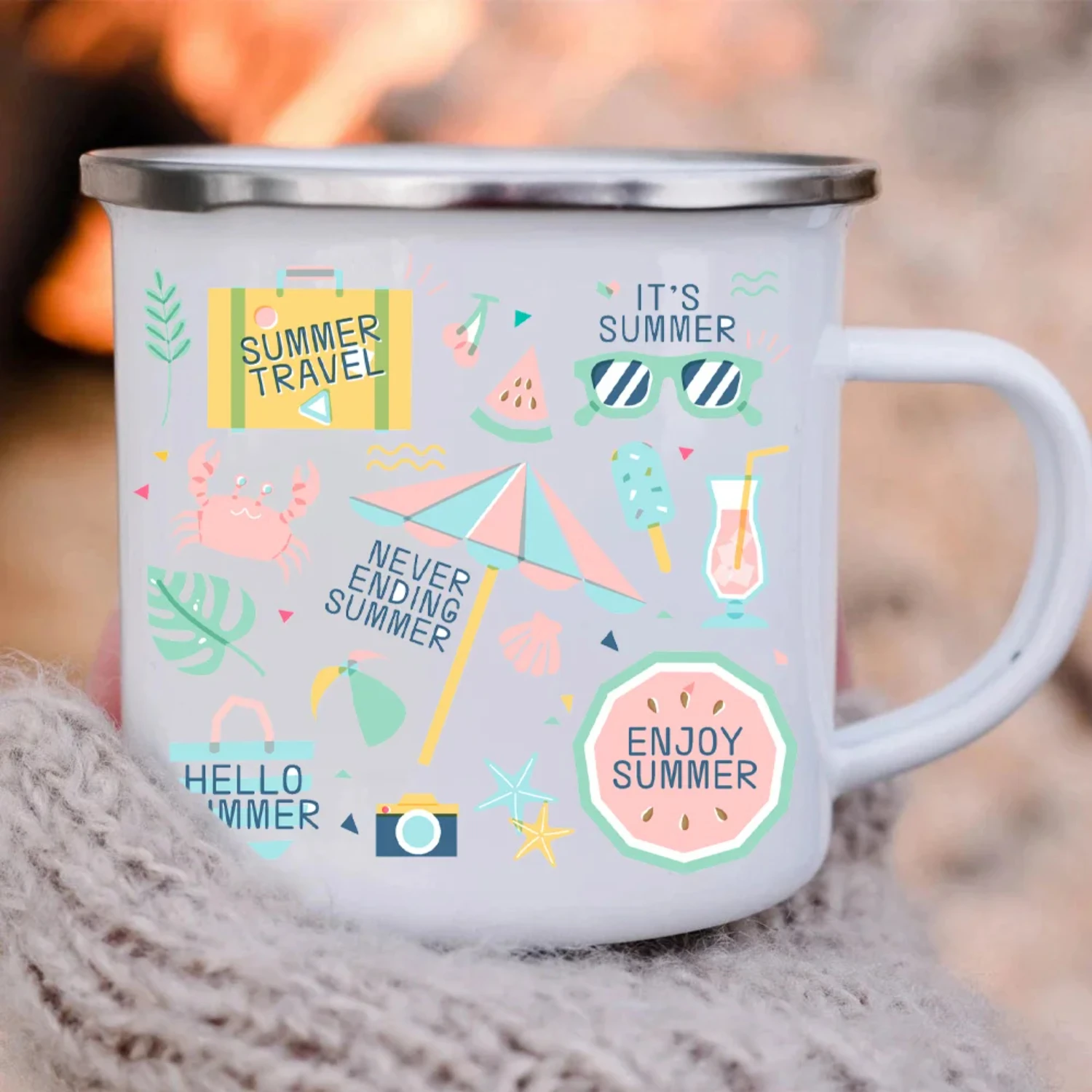 Colorful Summer Graffiti Metal Enamel Mug for Coffee - Personalized Gift, Original Breakfast Cup - Fun Drinkware by Cupshe - Per
Colorful Summer Graffiti Metal Enamel Mug for Coffee - Personalized Gift, Original Breakfast Cup - Fun Drinkware by Cupshe - Per