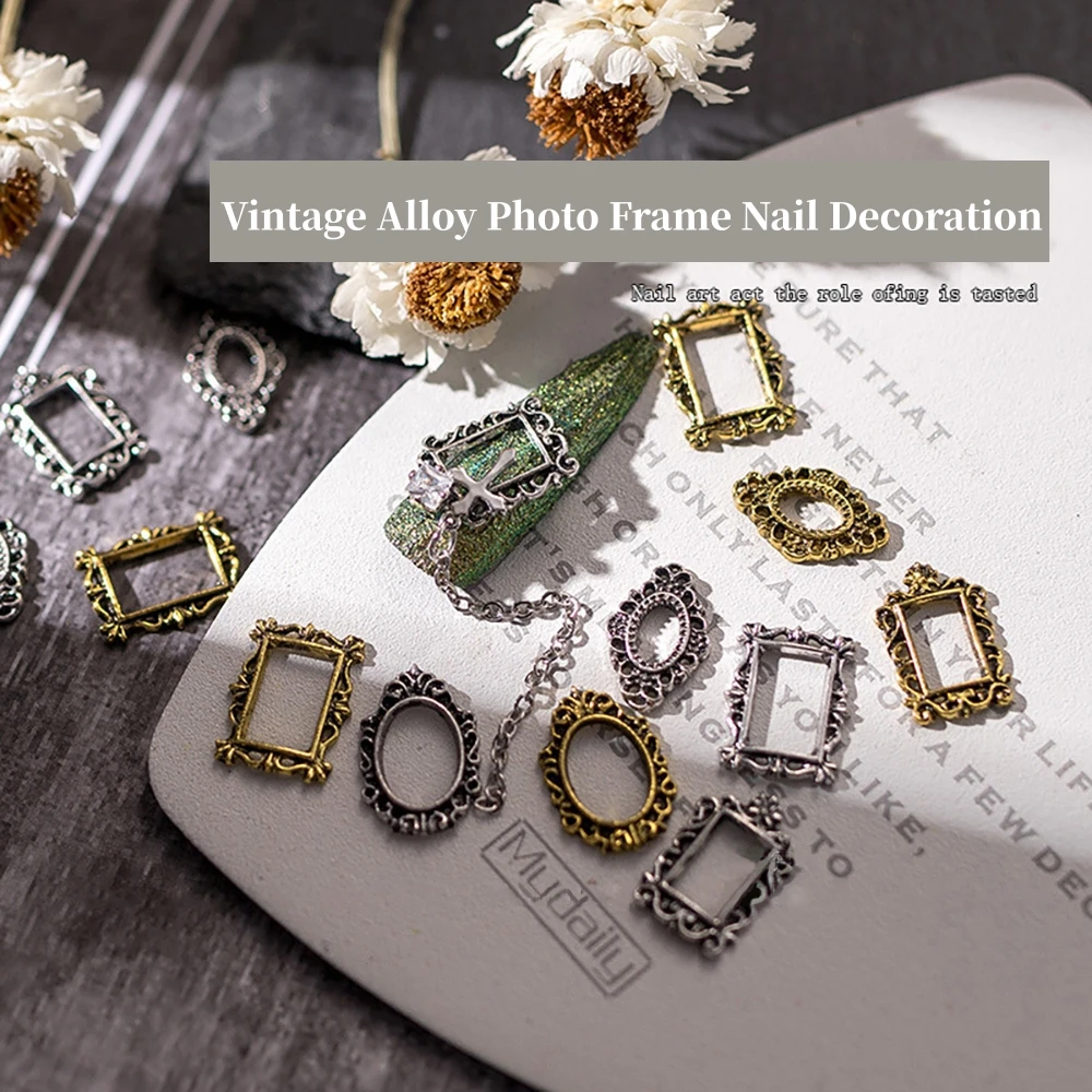 10pcs Luxury Nail Art Alloy 3D Vintage Oval/Square Phoframe Nail Decorations ins Series Nail Charms DIY Nails Art Decoration
10pcs Luxury Nail Art Alloy 3D Vintage Oval/Square Phoframe Nail Decorations ins Series Nail Charms DIY Nails Art Decoration
