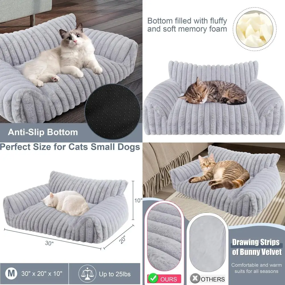 Премиальный вельветовый диван-лежанка для кошек и собак с съемным чехлом для мелких животных, 30x20x10 см, серый
Премиальный вельветовый диван-лежанка для кошек и собак с съемным чехлом для мелких животных, 30x20x10 см, серый