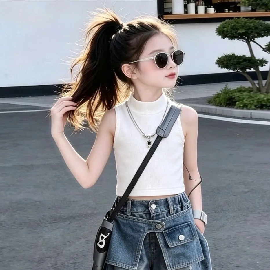 Summer New Children's Fashion Vest And Jeans Two-Piece Set for Girls 120-170cm Complete Girls' Clothing Outfit
Summer New Children's Fashion Vest And Jeans Two-Piece Set for Girls 120-170cm Complete Girls' Clothing Outfit