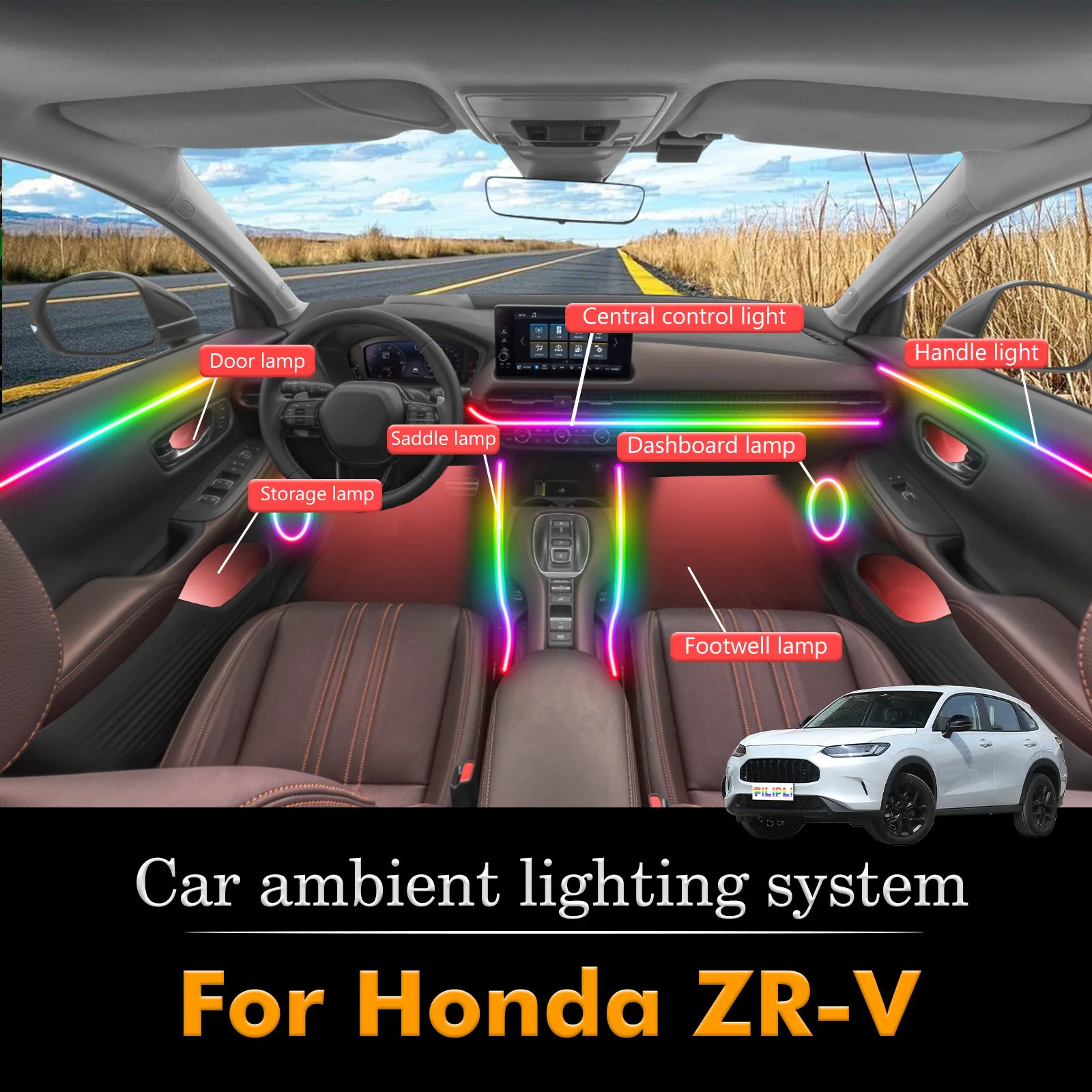 For Honda ZR-V Car Interior Decorative Ambient Light RGB 64-Color LED Smart Remote Control Energy Saving Set
For Honda ZR-V Car Interior Decorative Ambient Light RGB 64-Color LED Smart Remote Control Energy Saving Set