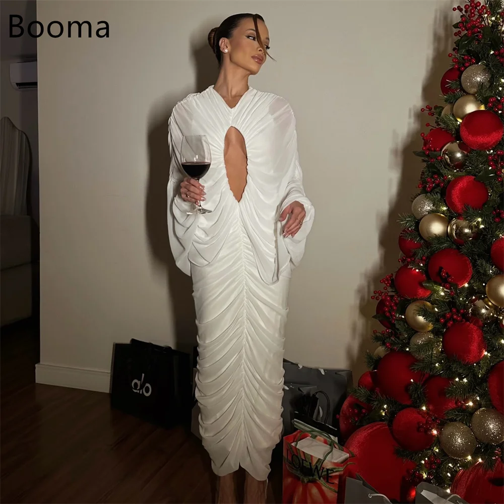 Booma Mermaid Simple V-Neck Pleat Sexy Elegant Wedding Dresses Long Sleeve Brides Gown Custom Made 2025
Booma Mermaid Simple V-Neck Pleat Sexy Elegant Wedding Dresses Long Sleeve Brides Gown Custom Made 2025