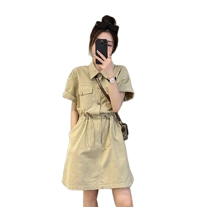 Summer Work Clothes Dress Women 2024 New Fashion Loose Casual Plus Size The Waist Pure Colour Button A Word Skirt Female
Summer Work Clothes Dress Women 2024 New Fashion Loose Casual Plus Size The Waist Pure Colour Button A Word Skirt Female