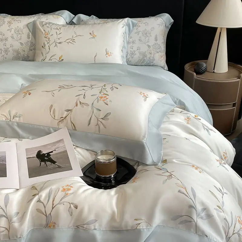 Maternal and Infant Grade A Category 100 Lyocell Tencel Four-piece Set for Sleeping Naked in Summer Ice Silk Light Luxury
Maternal and Infant Grade A Category 100 Lyocell Tencel Four-piece Set for Sleeping Naked in Summer Ice Silk Light Luxury