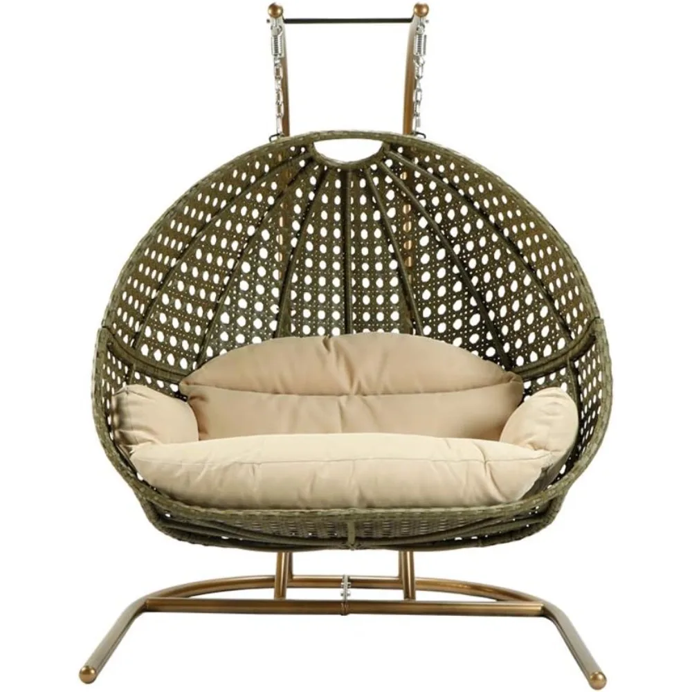 2 Person Swing Chair with Stand, X-Large Wicker Rattan Hanging Egg Loveseat Chair with Cushion and Cover for Indoor Outdoor Bedr
2 Person Swing Chair with Stand, X-Large Wicker Rattan Hanging Egg Loveseat Chair with Cushion and Cover for Indoor Outdoor Bedr
