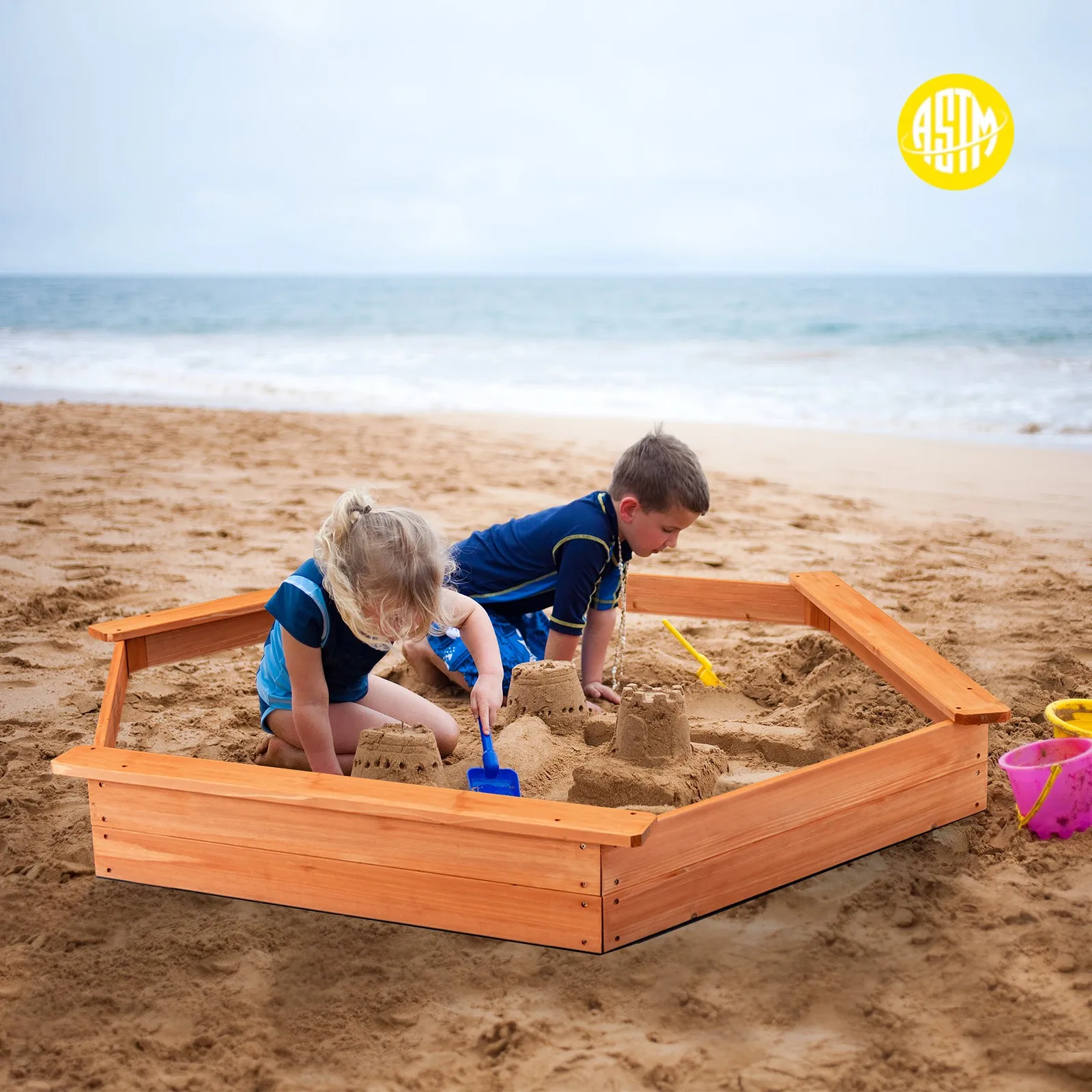 Wooden Sandbox Outdoor Sand Box Oxford Fabric Cover with Seat Boards
Wooden Sandbox Outdoor Sand Box Oxford Fabric Cover with Seat Boards