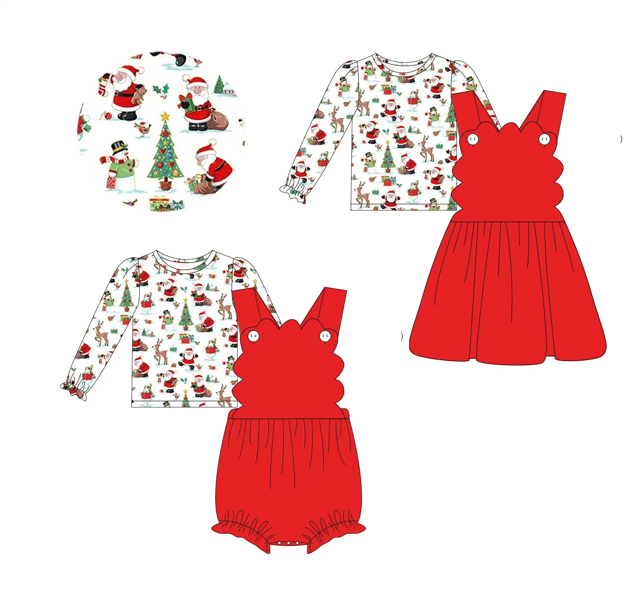 Hot Sales Toddler Girls Christmas Outfits Santa Claus Print Baby Girl Romper Red Suspender Short Skirt Romper 2-piece Set
Hot Sales Toddler Girls Christmas Outfits Santa Claus Print Baby Girl Romper Red Suspender Short Skirt Romper 2-piece Set