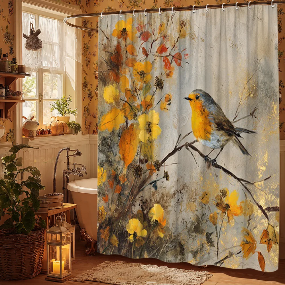 Watercolor Autumn Fall Leaves Bird Print Shower Curtain Bathroom Decor Botanical Nature Fall Season Curtain Wall Art Hanging
Watercolor Autumn Fall Leaves Bird Print Shower Curtain Bathroom Decor Botanical Nature Fall Season Curtain Wall Art Hanging