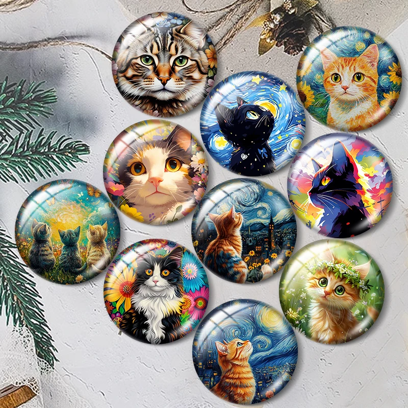 Watercolor Cat 12/18/20/25mm glass cabochon bracelet pendant rings for jewelry demo earrings back Making findings
Watercolor Cat 12/18/20/25mm glass cabochon bracelet pendant rings for jewelry demo earrings back Making findings