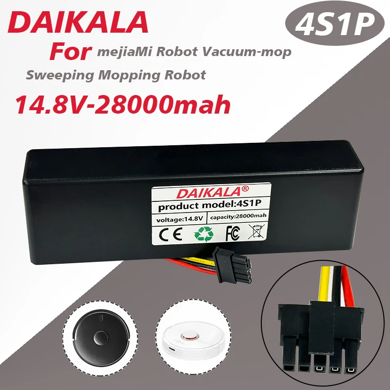 18650 4S1P 14.8V 28000mAh Sweeper Battery for Mijia Mi Robot Vacuum Top P Sweeping Mopping Robot Li on Battery
18650 4S1P 14.8V 28000mAh Sweeper Battery for Mijia Mi Robot Vacuum Top P Sweeping Mopping Robot Li on Battery