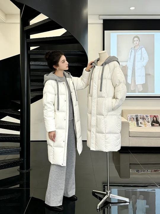Stylish Thickened Warm Cotton Jacket Korean Style Winter Clothes White Hooded Mid-Length Outerwear Commute Loose Fit Zipper
Stylish Thickened Warm Cotton Jacket Korean Style Winter Clothes White Hooded Mid-Length Outerwear Commute Loose Fit Zipper