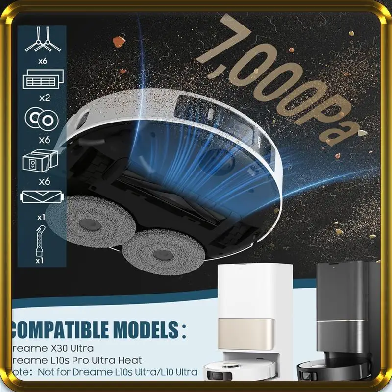 -A95Z Accessories For Dreame L10s Pro Ultra Heat / X30 Ultra Robot Vacuum Cleaner, Main Brush, Dust Bags,Wipes,Filters
-A95Z Accessories For Dreame L10s Pro Ultra Heat / X30 Ultra Robot Vacuum Cleaner, Main Brush, Dust Bags,Wipes,Filters