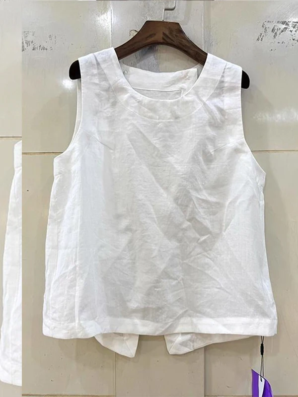 White Asymmetrical Hem Sleeveless Shirt Women's Summer 2025 New Korean Style High-End Feeling Outerwear Tank Top
White Asymmetrical Hem Sleeveless Shirt Women's Summer 2025 New Korean Style High-End Feeling Outerwear Tank Top