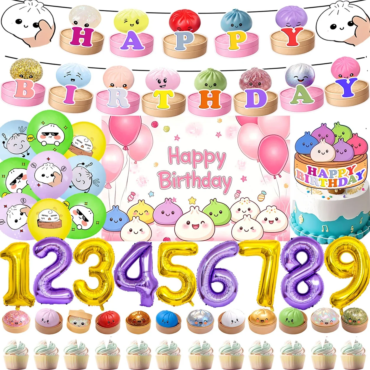 Cartoon Squishy Toy Little Steamed Buns Theme Children Birthday Party Decor Supplies Cute Balloon Banner Baby Shower Props Gifts
Cartoon Squishy Toy Little Steamed Buns Theme Children Birthday Party Decor Supplies Cute Balloon Banner Baby Shower Props Gifts