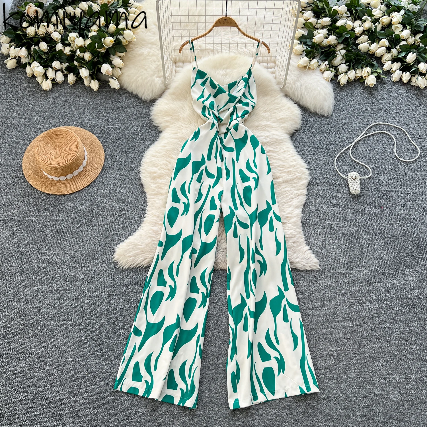 Holiday Beach Jumpsuits Print Jumpsuit Woman Summer Women Straight Wide Leg Pants Sweet Strap One Pieces Casual Ropa De Mujer
Holiday Beach Jumpsuits Print Jumpsuit Woman Summer Women Straight Wide Leg Pants Sweet Strap One Pieces Casual Ropa De Mujer