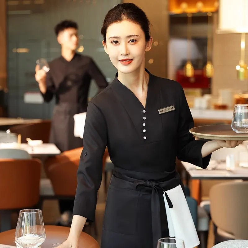 Chinese Restaurant Waiter Work Clothes Long-sleeved Catering Hotpot Staffs Working Uniform Hotel Waitress Workwear Wholesales
Chinese Restaurant Waiter Work Clothes Long-sleeved Catering Hotpot Staffs Working Uniform Hotel Waitress Workwear Wholesales