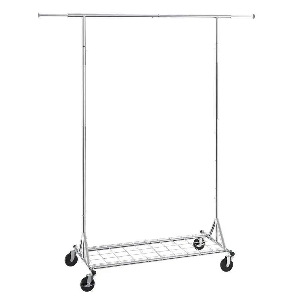 Heavy Duty Commercial Clothes Rack with Wheels Bottom Storage 450 lbs Load Capacity Adjustable Height Extendable Length
Heavy Duty Commercial Clothes Rack with Wheels Bottom Storage 450 lbs Load Capacity Adjustable Height Extendable Length