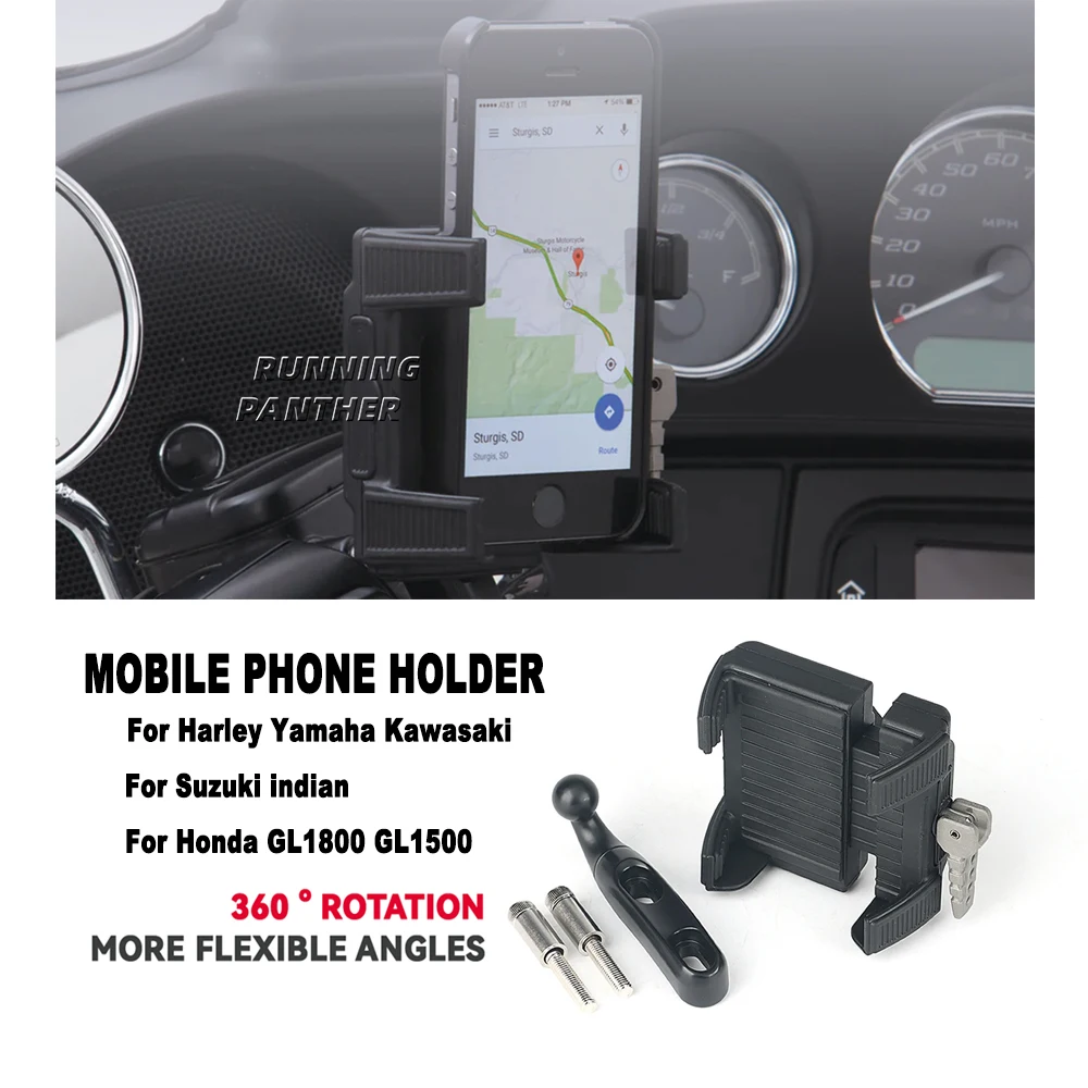 Universal Motorcycle Phone Mount Navigation Bracket Holder Support For Harley Yamaha Kawasaki Suzuki indian Honda GL1800 GL1500
Universal Motorcycle Phone Mount Navigation Bracket Holder Support For Harley Yamaha Kawasaki Suzuki indian Honda GL1800 GL1500