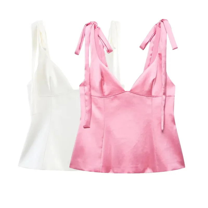 Women's Bow-Decorated Satin Skirt Top Sleeveless Backless Slim Fit Summer Sexy Short Party Top with Suspenders
Women's Bow-Decorated Satin Skirt Top Sleeveless Backless Slim Fit Summer Sexy Short Party Top with Suspenders