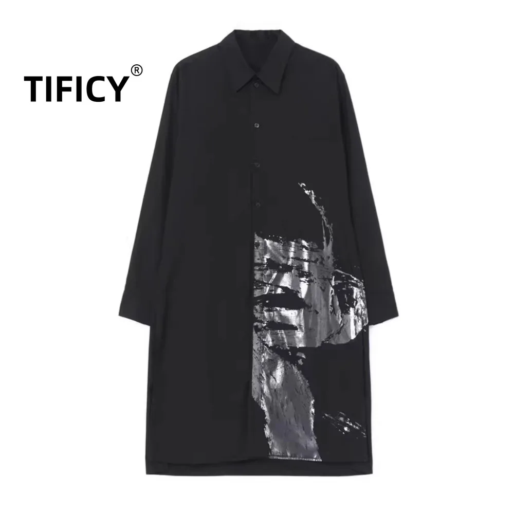 High Street Dark Back Style Medium Length Shirts Mens Single Breasted Reflective Printed Material Breathable Cotton Shirt Tops
High Street Dark Back Style Medium Length Shirts Mens Single Breasted Reflective Printed Material Breathable Cotton Shirt Tops