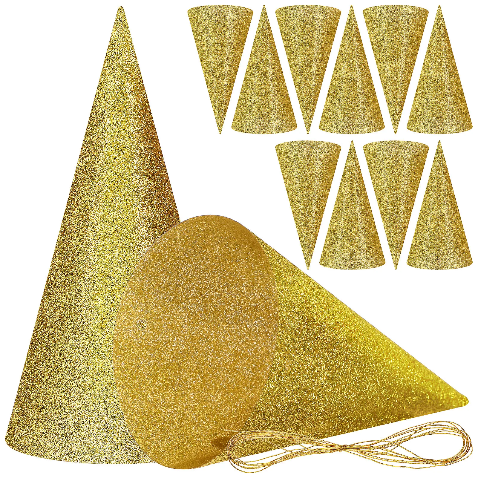 12 pcs Hat Golden Birthday Hats Glitter Cone Party Hats for Kids Adults Celebrations Decorations Festive Supplies
12 pcs Hat Golden Birthday Hats Glitter Cone Party Hats for Kids Adults Celebrations Decorations Festive Supplies