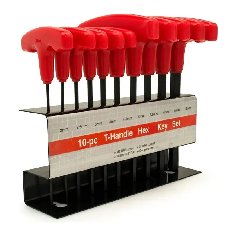 10pc Metric and Inch T-Handle Hex Key Allen Wrench Tool Set with Durable Storage Stand for Precision Work
10pc Metric and Inch T-Handle Hex Key Allen Wrench Tool Set with Durable Storage Stand for Precision Work