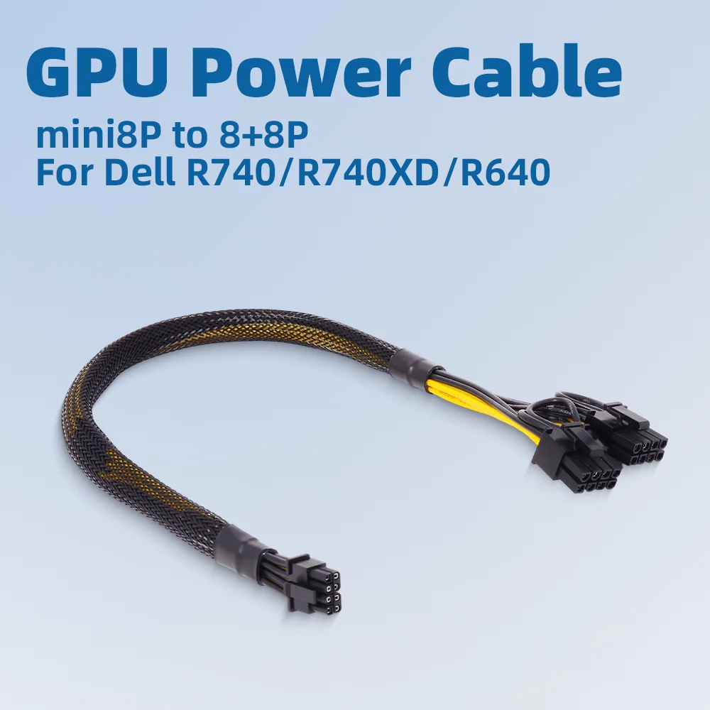 Кабель питания видеокарты Mini 8Pin to Dual 8Pin (6+2) для серверов Dell R740/R740XD/R640, 40 см
Кабель питания видеокарты Mini 8Pin to Dual 8Pin (6+2) для серверов Dell R740/R740XD/R640, 40 см