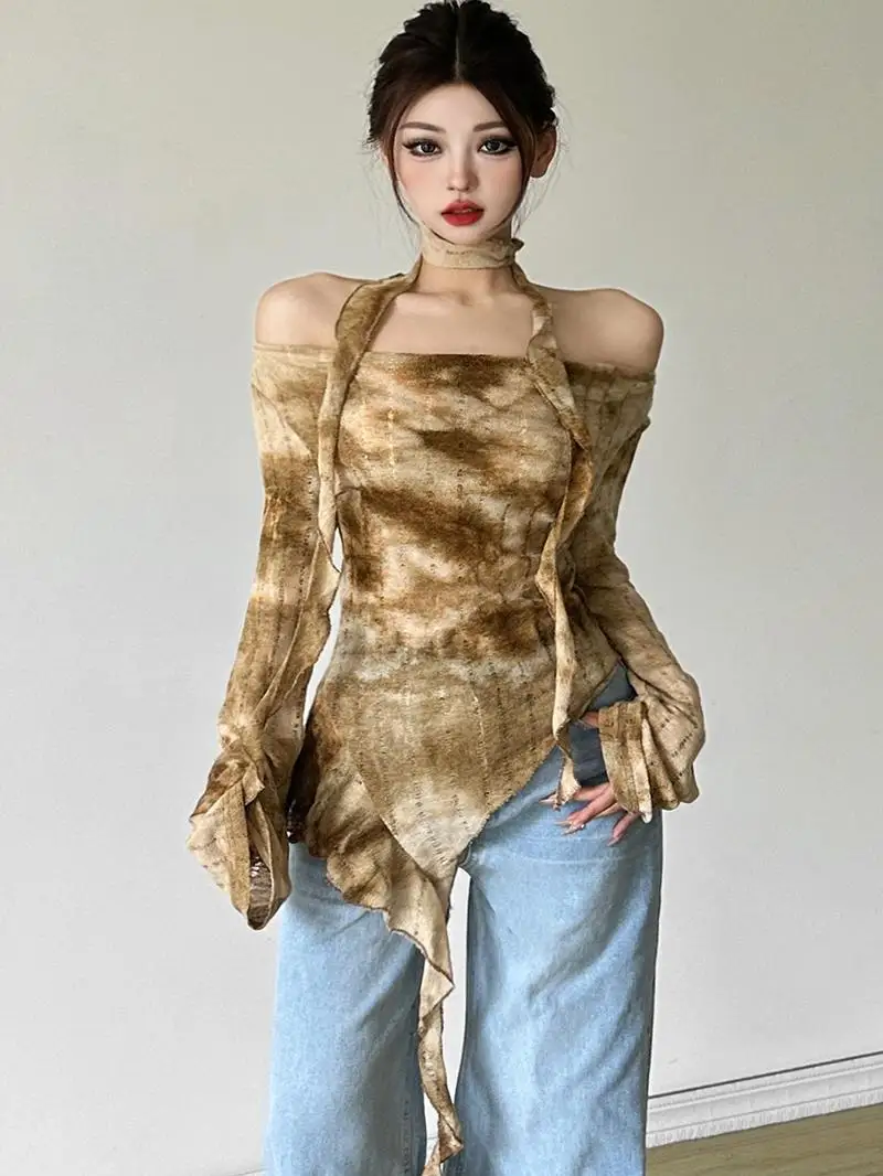 Weird Puss Tie Dye Design Уникальная асимметричная женская футболка на одно плечо Long Sve Slim Fit Top Повседневная футболка из полиэстера Fa...
Weird Puss Tie Dye Design Уникальная асимметричная женская футболка на одно плечо Long Sve Slim Fit Top Повседневная футболка из полиэстера Fa...