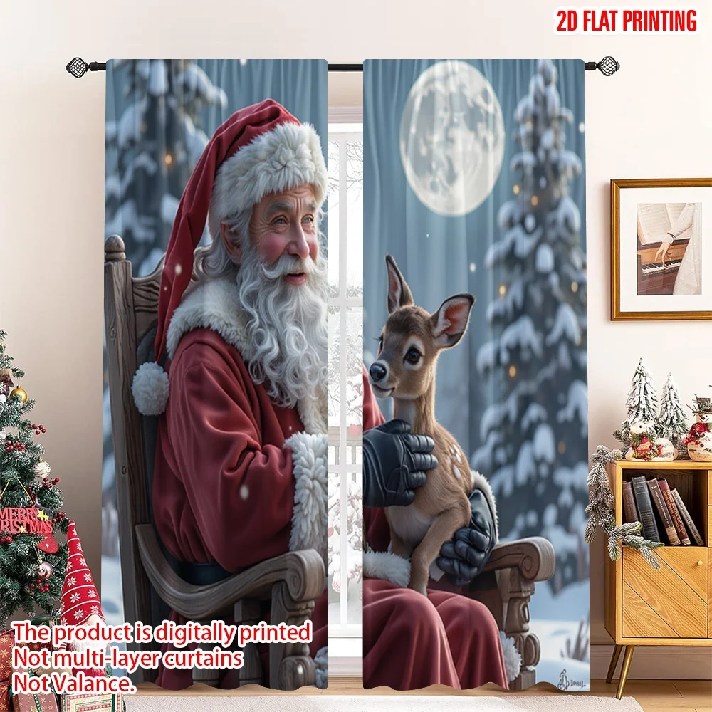 2pcs 2D flat printing Christmas Party Curtain Santa Deer Christmas Cozy 100% Polyester Fabric Without Electricity Festive
2pcs 2D flat printing Christmas Party Curtain Santa Deer Christmas Cozy 100% Polyester Fabric Without Electricity Festive