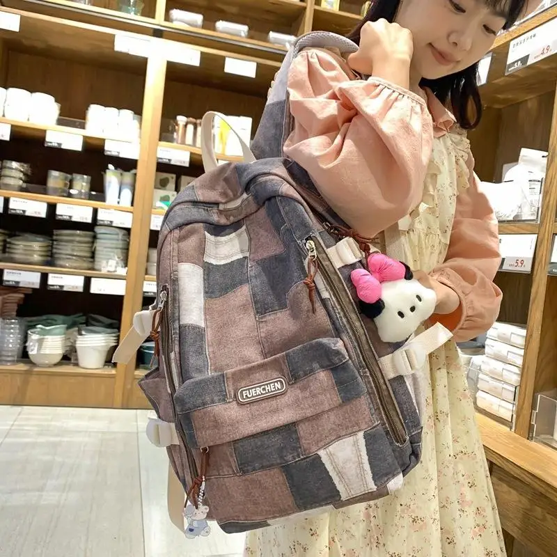 Korean Style Plaid Spliced Women's Backpack High Aesthetic Dual Shoulder Bag Composite Pattern School Bag Trendy Backpack
Korean Style Plaid Spliced Women's Backpack High Aesthetic Dual Shoulder Bag Composite Pattern School Bag Trendy Backpack