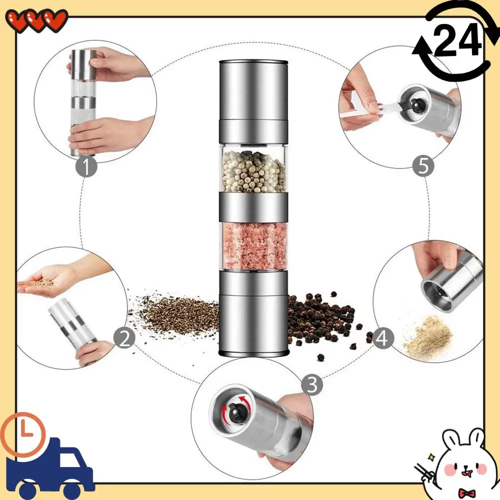 2 In 1 Salt And Pepper Grinder Set,Stainless Steel Salt Grinder With Adjustable Rotor, Salt Mill And Pepper Mill Shaker,
2 In 1 Salt And Pepper Grinder Set,Stainless Steel Salt Grinder With Adjustable Rotor, Salt Mill And Pepper Mill Shaker,
