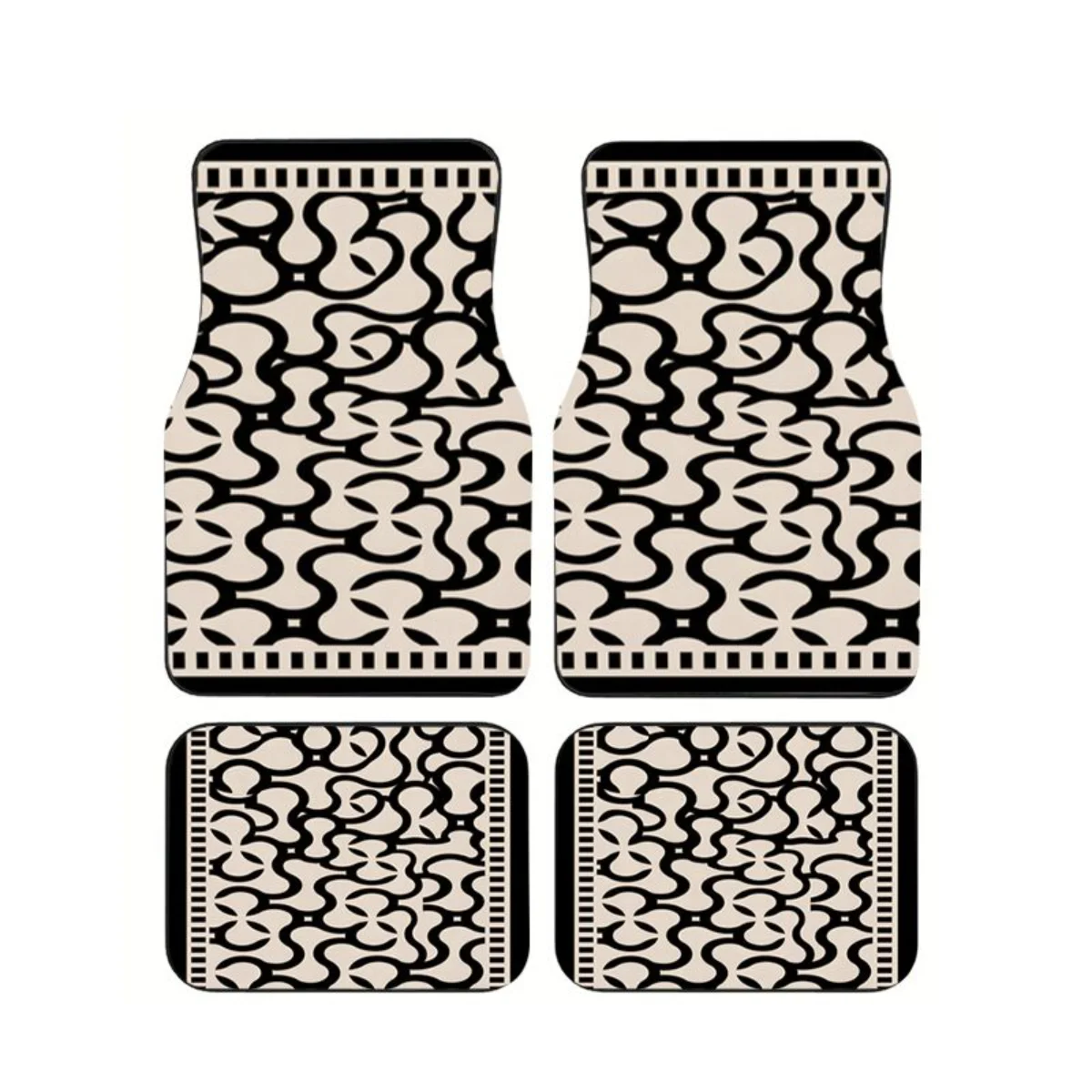 Universal 4Pcs Car Floor Mats Beige Black Abstract Curve Geometric Print Anti-slip Waterproof Full Set Car Foot Liners For SUV
Universal 4Pcs Car Floor Mats Beige Black Abstract Curve Geometric Print Anti-slip Waterproof Full Set Car Foot Liners For SUV