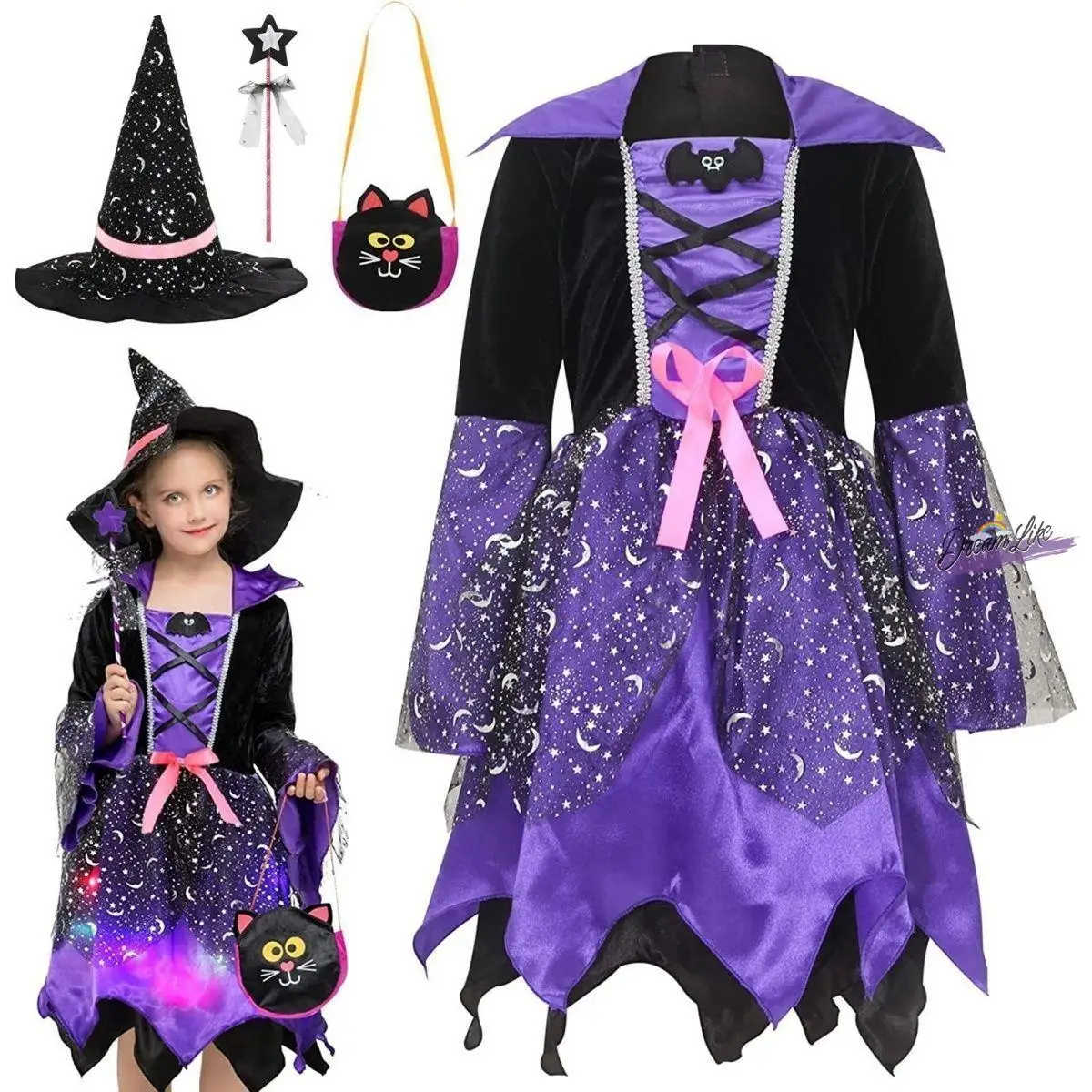 New Children's Halloween Costume Girls' Cosplay Makeup Dance Lighted Performance Witch Princess Skirt Performance Outfit
New Children's Halloween Costume Girls' Cosplay Makeup Dance Lighted Performance Witch Princess Skirt Performance Outfit