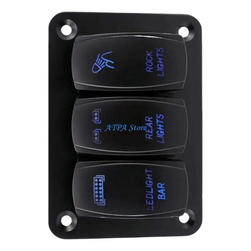 U13C ABS Construction 2/3 Gang Rocker Switches For Automotive Marine Use 12V 24V LED Light Control Toggle Switches Control Panel