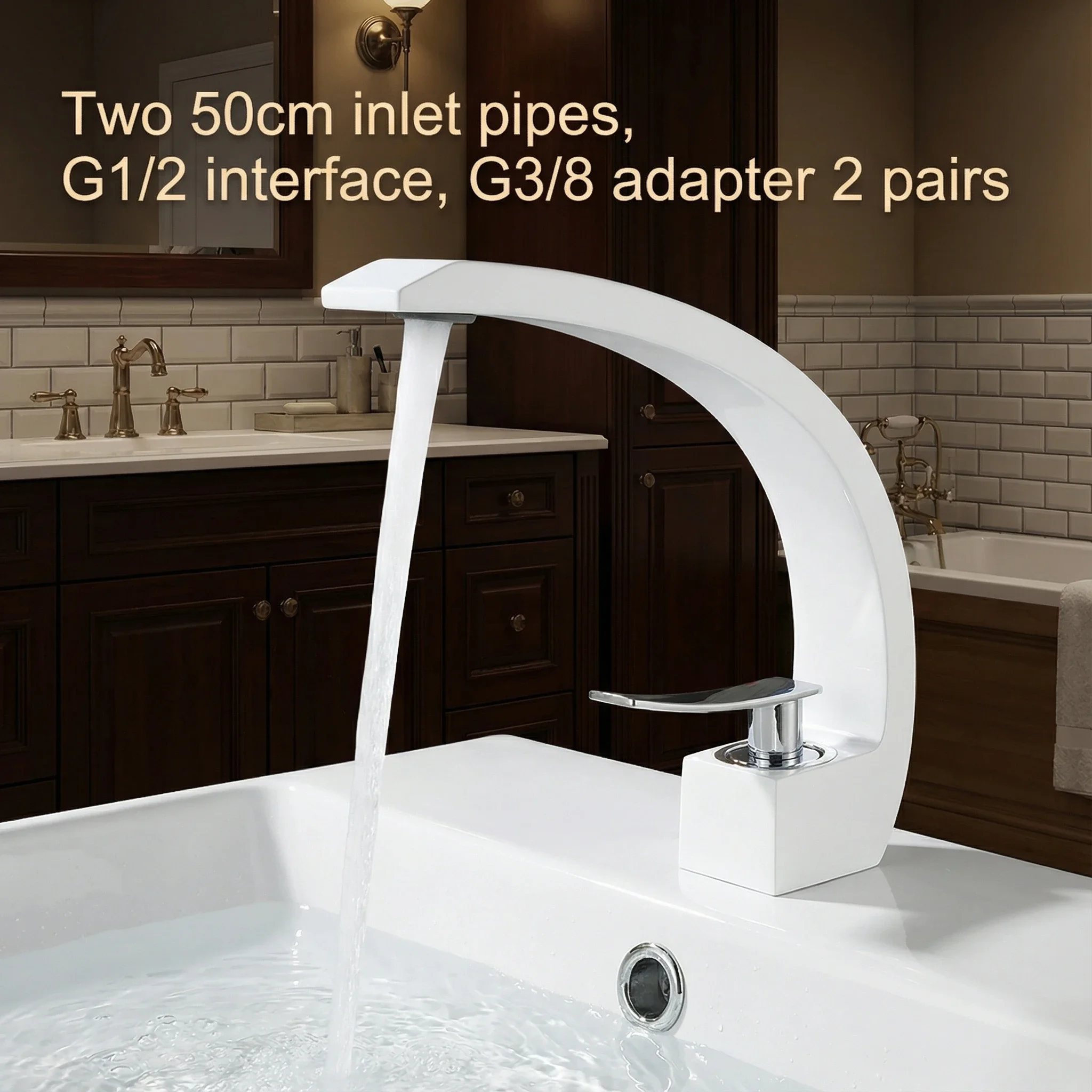 Modern Minimalist Single Handle White Bathroom Sink Faucet Aluminum Material Cold And Hot Dual Control Luxury C-Type Bend Pipe
Modern Minimalist Single Handle White Bathroom Sink Faucet Aluminum Material Cold And Hot Dual Control Luxury C-Type Bend Pipe