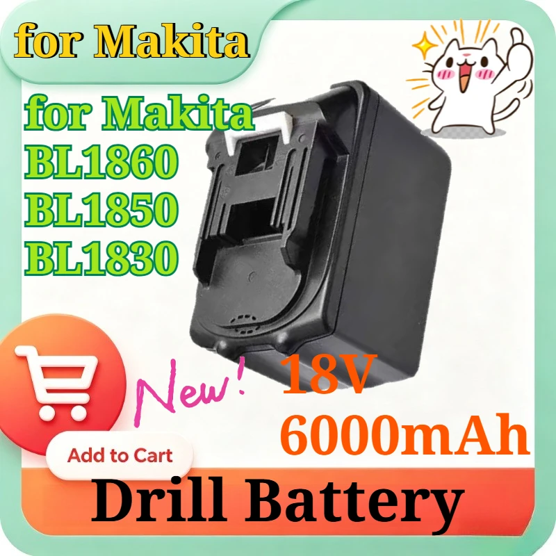 18V 6000mAh Li-ion Replacement Battery 15-Cell 18650 Compatible with Makita BL1860 BL1850 BL1830 Power Tools Drill Impact Wrench
18V 6000mAh Li-ion Replacement Battery 15-Cell 18650 Compatible with Makita BL1860 BL1850 BL1830 Power Tools Drill Impact Wrench