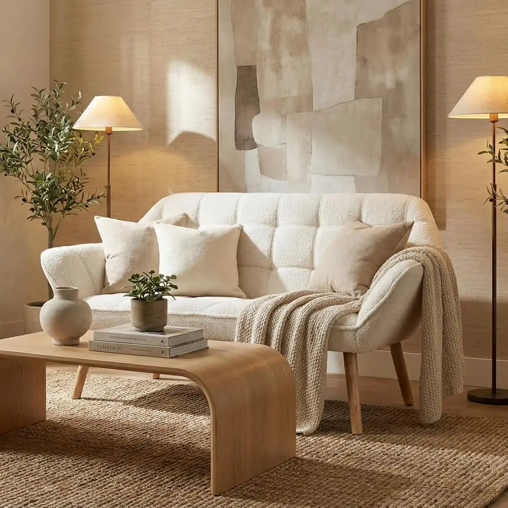 48" White Sherpa Loveseat Soa or Small Spaces, Cloud Sot Upholstered Mini Couch with Solid Wood Legs, Comy Button Tuted Love Sea
48" White Sherpa Loveseat Soa or Small Spaces, Cloud Sot Upholstered Mini Couch with Solid Wood Legs, Comy Button Tuted Love Sea
