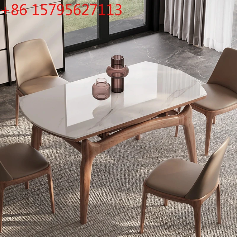 Stone Plate Retractable Dining Tables and Chairs Set Household Small Apartment Solid Wood Folding Square Change round Table
Stone Plate Retractable Dining Tables and Chairs Set Household Small Apartment Solid Wood Folding Square Change round Table