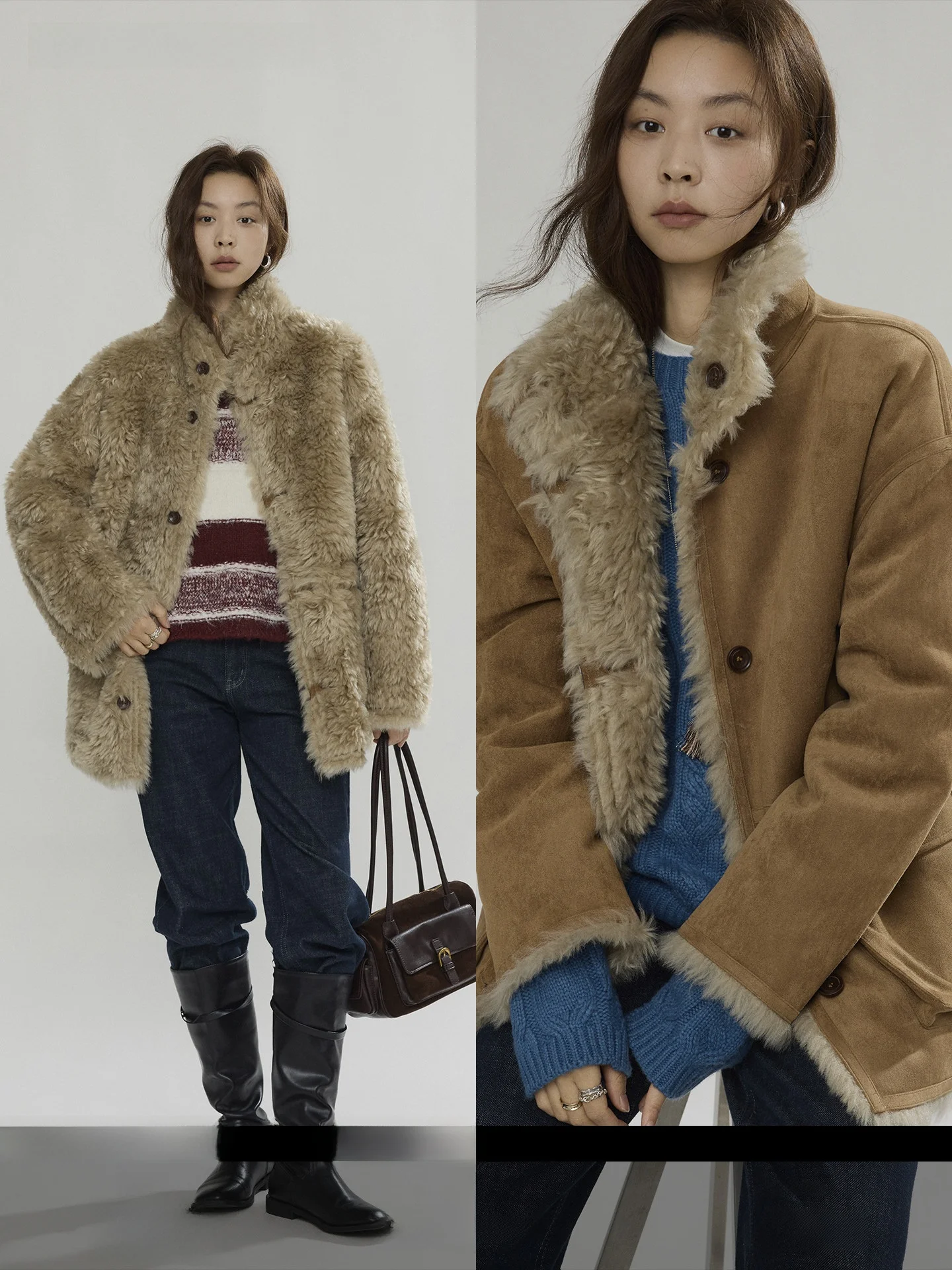 Double-Sided Wear Leather Fur Inteated Jaet Simple Loose Faion Outerwear Casual Sle Mid-Length Button Closure
Double-Sided Wear Leather Fur Inteated Jaet Simple Loose Faion Outerwear Casual Sle Mid-Length Button Closure