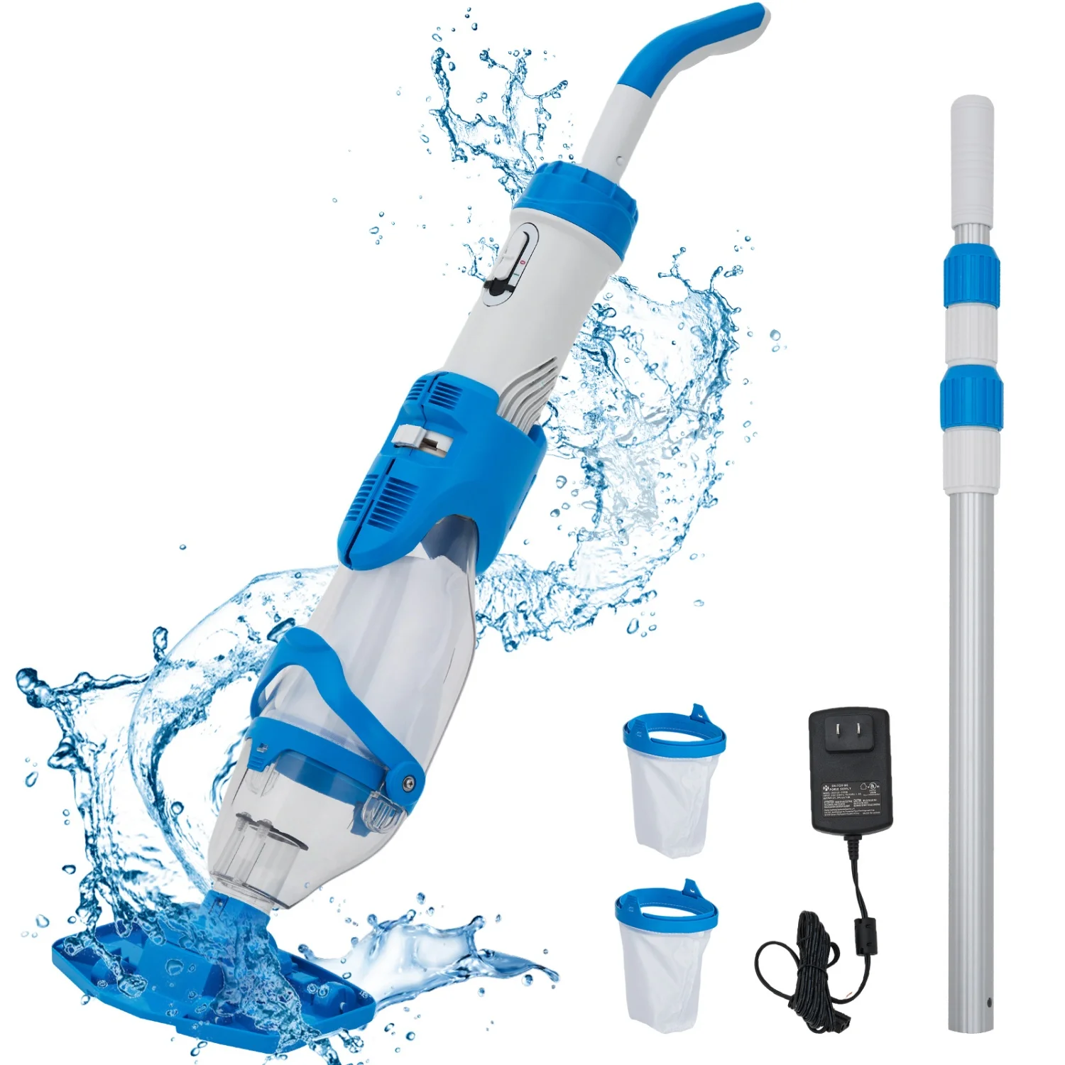 Cordless Rechargeable Pool Vacuum Cleaner, Handheld Telescopic Pole Pool Cleaner 20 Gallons/Min, Dual Gear Suction Pool Vacuum for Above Ground, In Ground Pool, Hot Tub, Spa, Leaves and Debris Cleaning
Cordless Rechargeable Pool Vacuum Cleaner, Handheld Telescopic Pole Pool Cleaner 20 Gallons/Min, Dual Gear Suction Pool Vacuum for Above Ground, In Ground Pool, Hot Tub, Spa, Leaves and Debris Cleaning