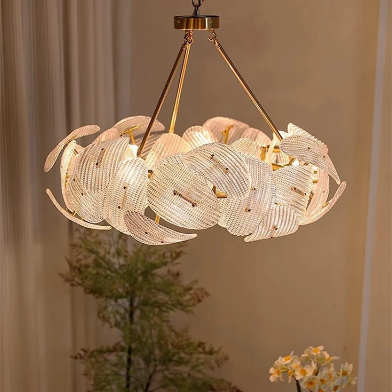 Nordic Petal Glass Chandeliers Vintage Luxury Glass Pendant Lamp For Bedroom Living Room Led Home Decoration Lustres
Nordic Petal Glass Chandeliers Vintage Luxury Glass Pendant Lamp For Bedroom Living Room Led Home Decoration Lustres