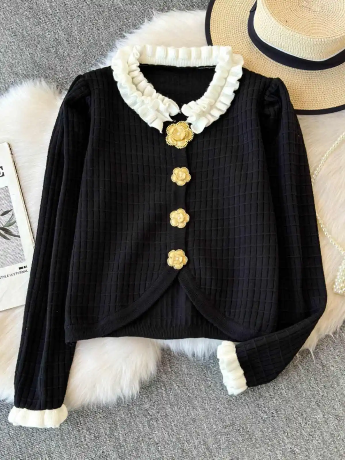 Elegant 3D Floral Women Sweater Coat Light Luxury Single Breasted Long Sleeve Knitted Cardigan Lady Soft Knitwear
Elegant 3D Floral Women Sweater Coat Light Luxury Single Breasted Long Sleeve Knitted Cardigan Lady Soft Knitwear