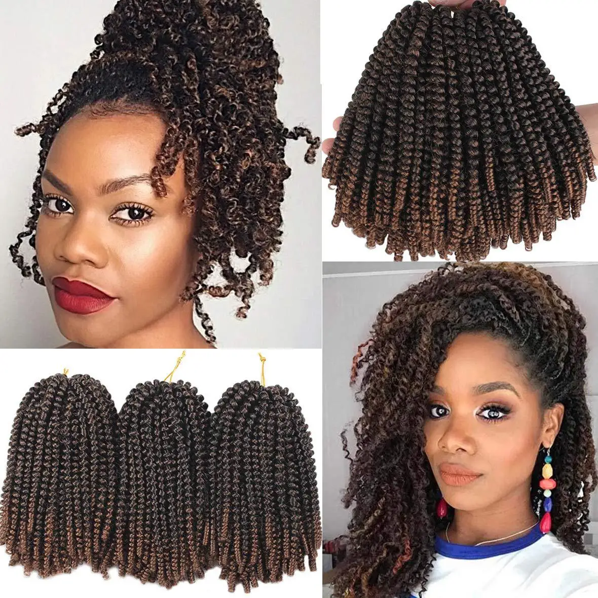 Synthetic hair extension spring twist 8-inch crochet spring braid European American chemical fiber hair extension 60 pieces/pack
Synthetic hair extension spring twist 8-inch crochet spring braid European American chemical fiber hair extension 60 pieces/pack