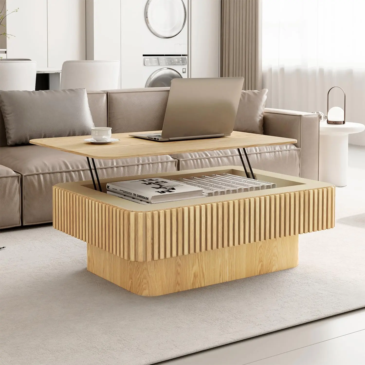 Lift Top Coffee Table Hidden Storage Mid Century Solid Wood Veneer Rectangle Small Space Apartment 38.6in Natural, Customized
Lift Top Coffee Table Hidden Storage Mid Century Solid Wood Veneer Rectangle Small Space Apartment 38.6in Natural, Customized