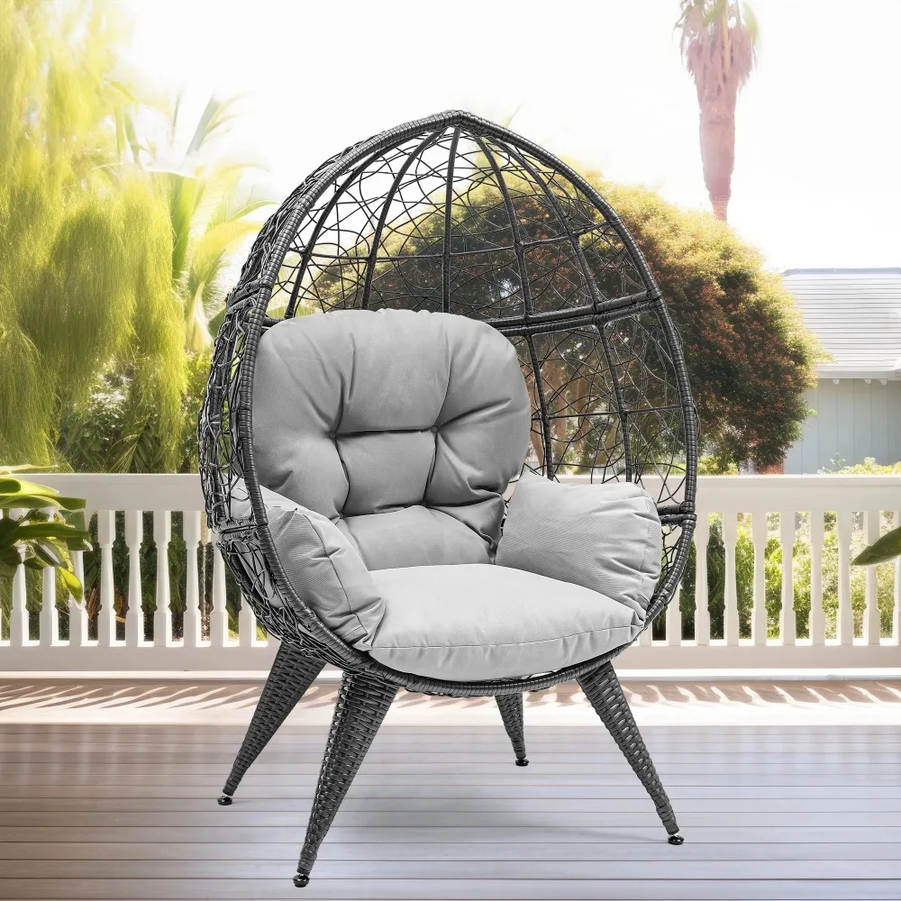 Wicker Egg Chair with Stand & Cushion, Egg Basket Chair 350lbs Capacity for Patio, Garden, Backyard
Wicker Egg Chair with Stand & Cushion, Egg Basket Chair 350lbs Capacity for Patio, Garden, Backyard