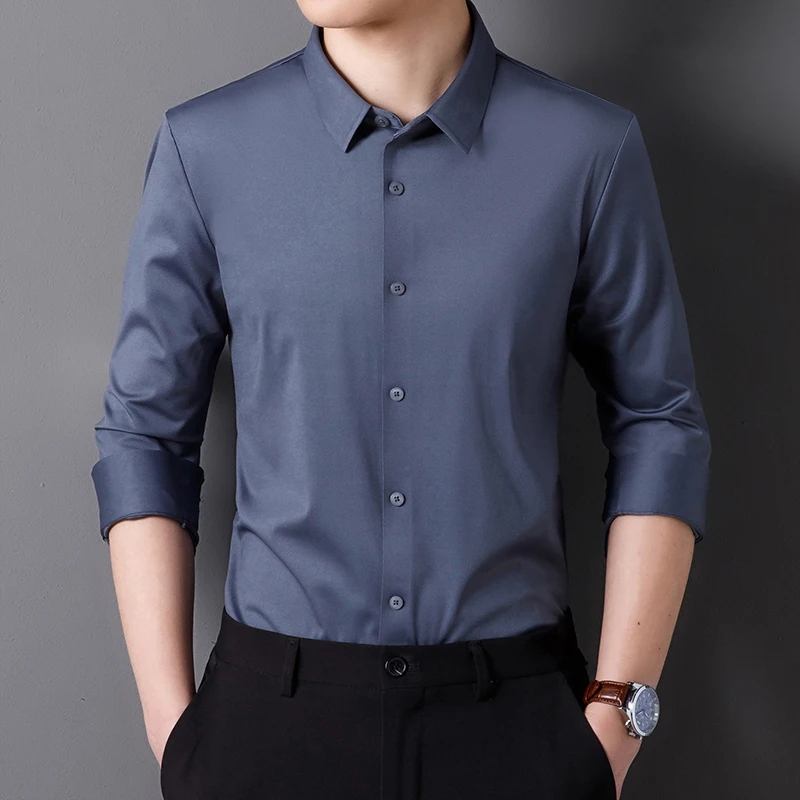 High Stretch Anti-Wrinkle Men's Shirts Long Sleeve Dress Shirts High Quality Men Slim Fit Social Business Blouse Shirt S-4XL
High Stretch Anti-Wrinkle Men's Shirts Long Sleeve Dress Shirts High Quality Men Slim Fit Social Business Blouse Shirt S-4XL