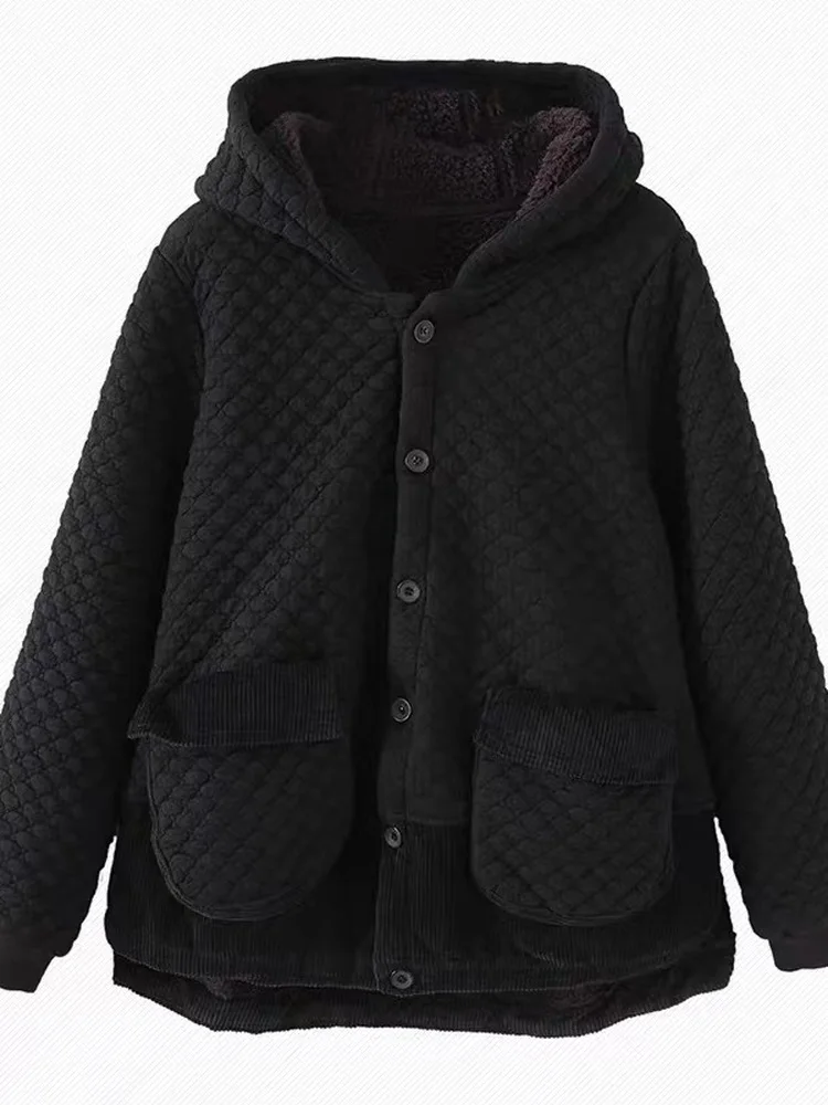 Ladies Thiened Filled Cotton Jaet Casual Wear with Capes Zipper Slit Sle Winter Outting Soft Fabric Coat Warm Coat
Ladies Thiened Filled Cotton Jaet Casual Wear with Capes Zipper Slit Sle Winter Outting Soft Fabric Coat Warm Coat