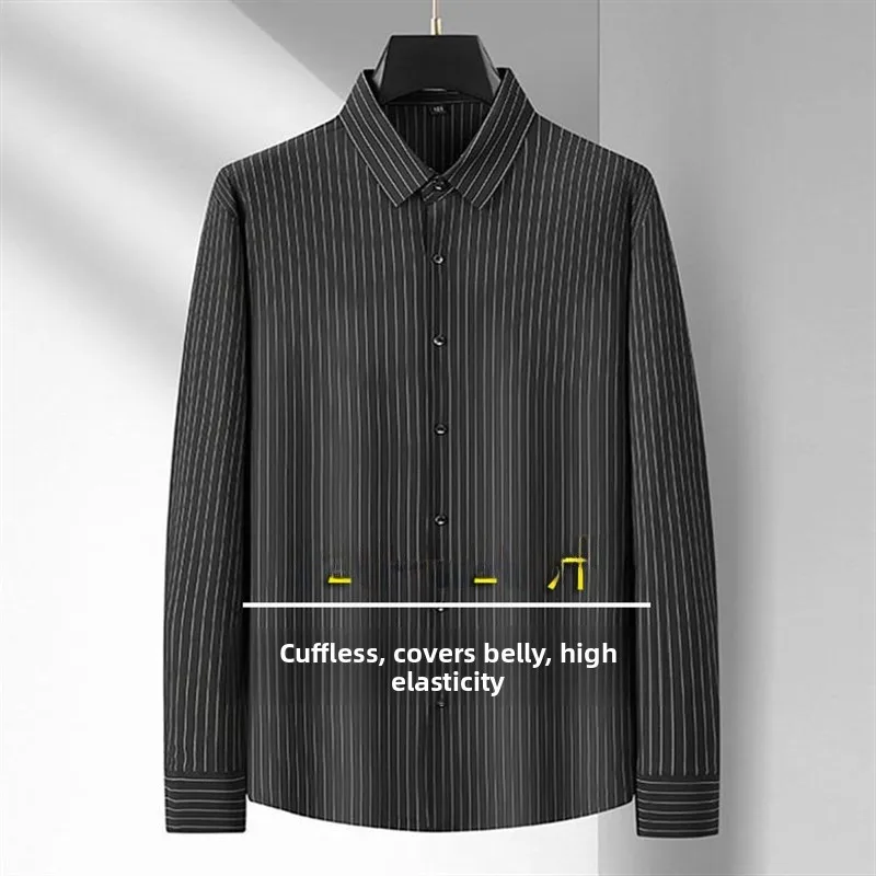 Loose Fit Men's Long Sleeve Shirt Stripe Pattern High Elasticity No Ironing Needed Comfortable plus Size White Button down
Loose Fit Men's Long Sleeve Shirt Stripe Pattern High Elasticity No Ironing Needed Comfortable plus Size White Button down