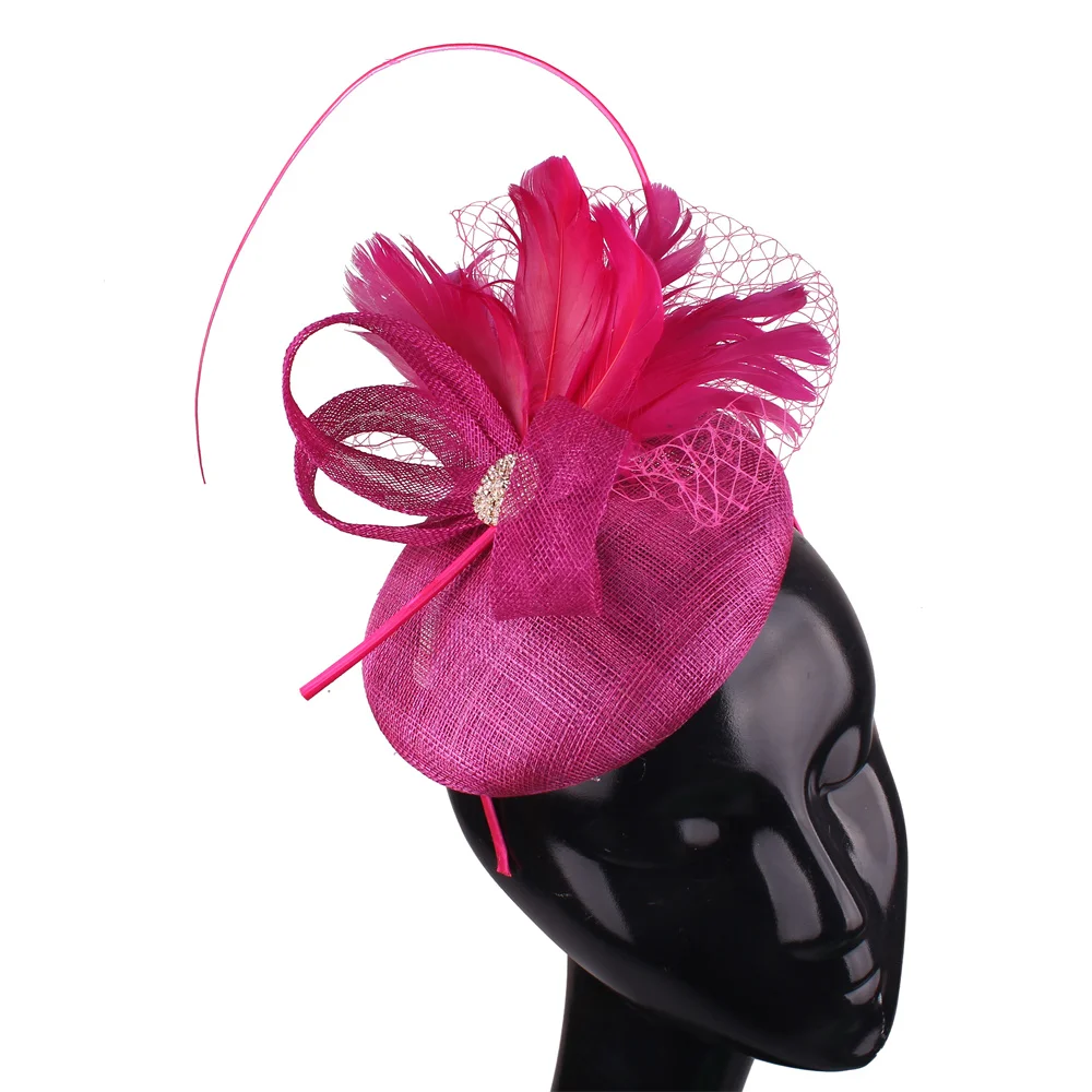 High Quality Elegant Style Woman Fascinator Hat with Feather Flower Veil Rhinestone Bride Dress Church Occasion Hair Dress Hats
High Quality Elegant Style Woman Fascinator Hat with Feather Flower Veil Rhinestone Bride Dress Church Occasion Hair Dress Hats