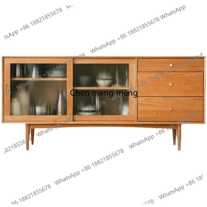 Nordic solid wood dining side cabinet glass locker mobile door Japanese tea cabinet, simple
Nordic solid wood dining side cabinet glass locker mobile door Japanese tea cabinet, simple